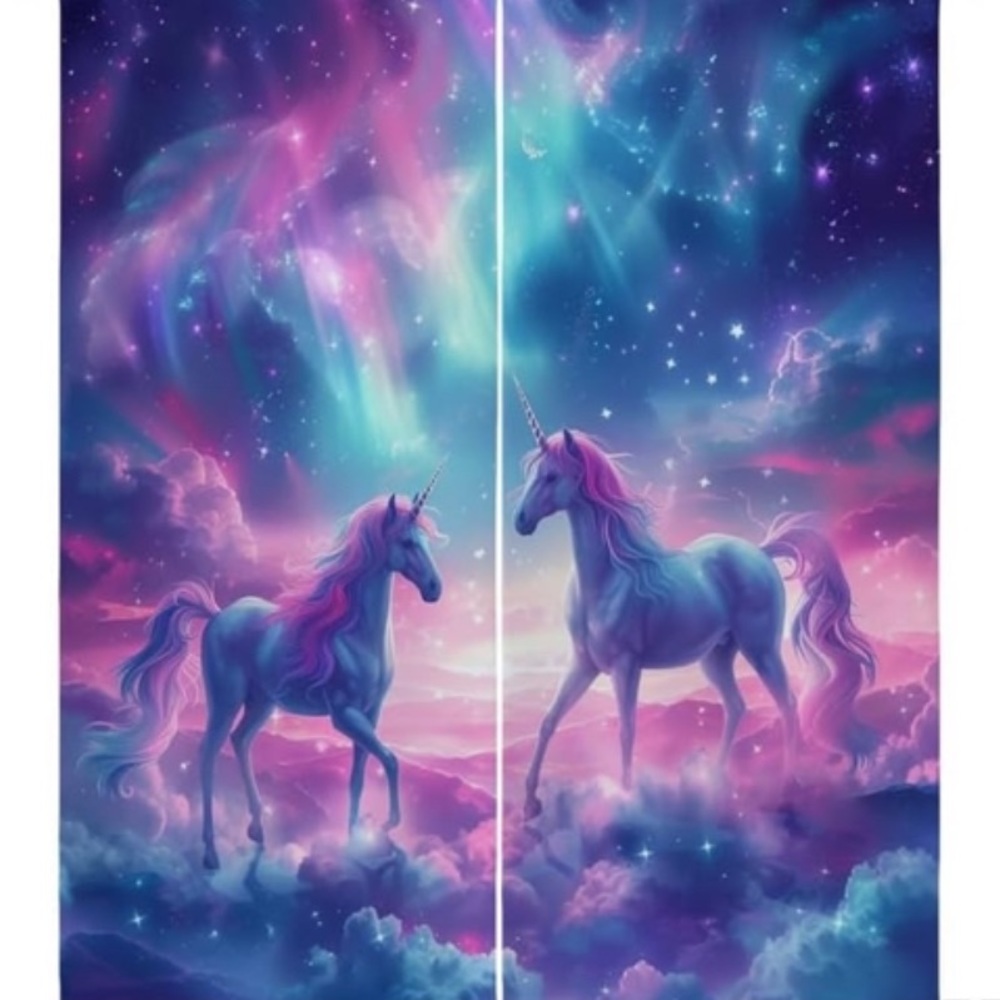 NIB beautiful unicorn galaxy, blackout curtains